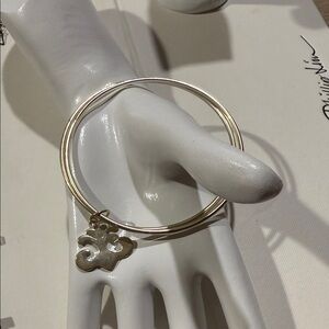 Silver Charm Bangle Bracelet
